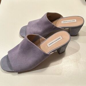 NWT SAKS FIFTH AVENUE Mary Eventide, Light Purple / Blue, Women Suede Sandals, 7